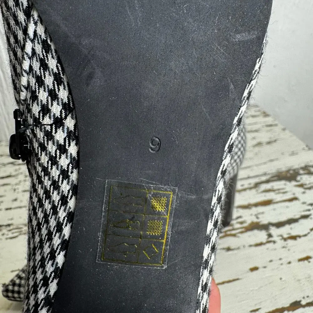 Jeffrey Campbell Coma Houndstooth Pointed Toe Bootie Boots Heel Women's Size 9 - Picture 2 of 10